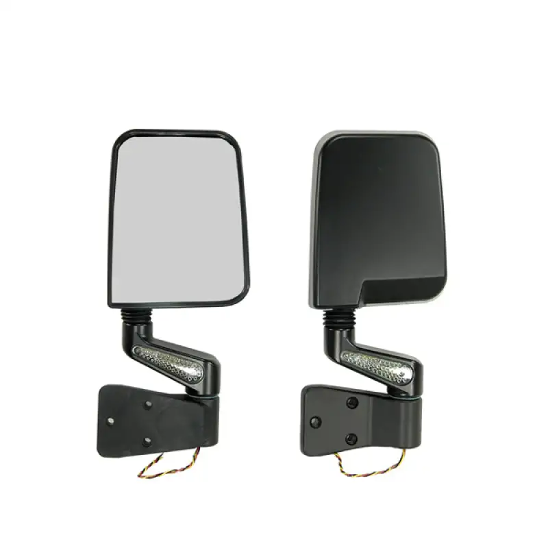 Rugged Ridge Jeep Wrangler YJ/TJ Black Door Mirror Kit w/ LED Turn Signals