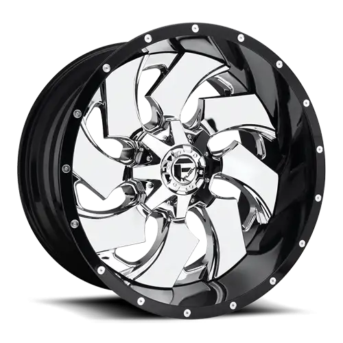 Aluminum Wheels 20X9 Cleaver D240 5 On 139.7/5 On 150 Chrome/Gloss Black Lip 110.1 Bore 20 Offset 8 Spoke Fuel Off Road Wheels - D24020907057