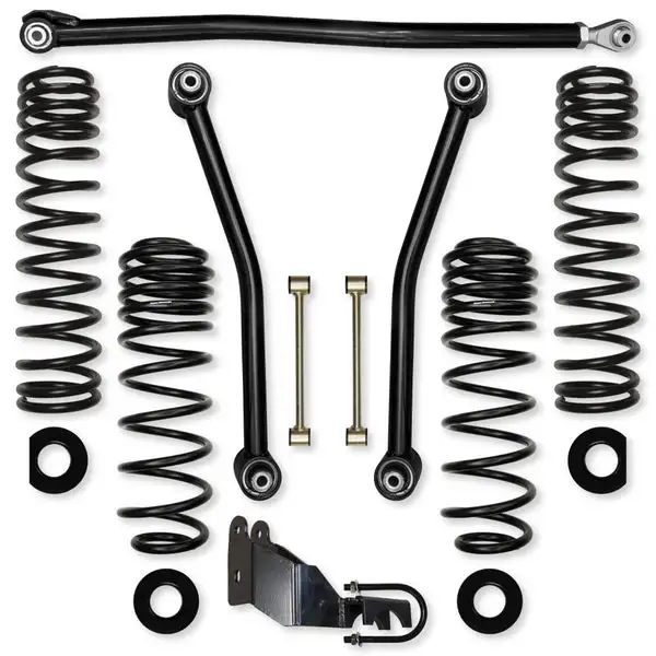 2.5 Inch Adventure Mid-Arm Suspension System for Jeep Wrangler JLU Gas Models Comp Stage 1 With No Shocks Rock Krawler - JL25AS-4 - Rock Krawler