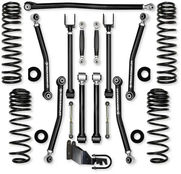 2.5 Inch Adventure X No Limits Mid-Arm Suspension System for Jeep Wrangler JLU 4XE Models With No Shocks Rock Krawler - JL25AXMNL-4XE - Rock Krawler
