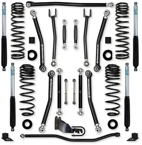 2.5 Inch X-Factor No Limits Mid-Arm Suspension System for Jeep Wrangler JLU Gas Models With Bilstein Shocks Rock Krawler - JL25NL-4B51 - Rock Krawler