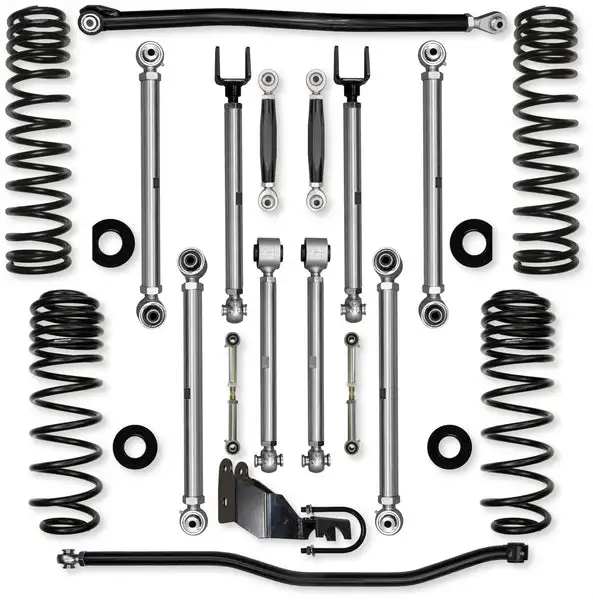 2.5 Inch X-Factor PRO No Limits Mid-Arm Suspension System for Jeep Wrangler JLU 4XE Models With No Shocks Rock Krawler - JL25PNL-4XE - Rock Krawler