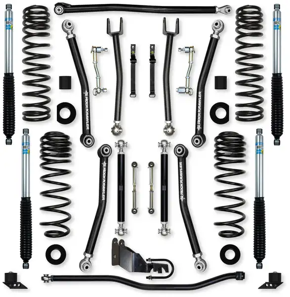 2.5 Inch X-Factor Mid-Arm Suspension System for Jeep Wrangler JLU Gas Models With Bilstein Shocks Rock Krawler - JL25XF-4B51 - Rock Krawler