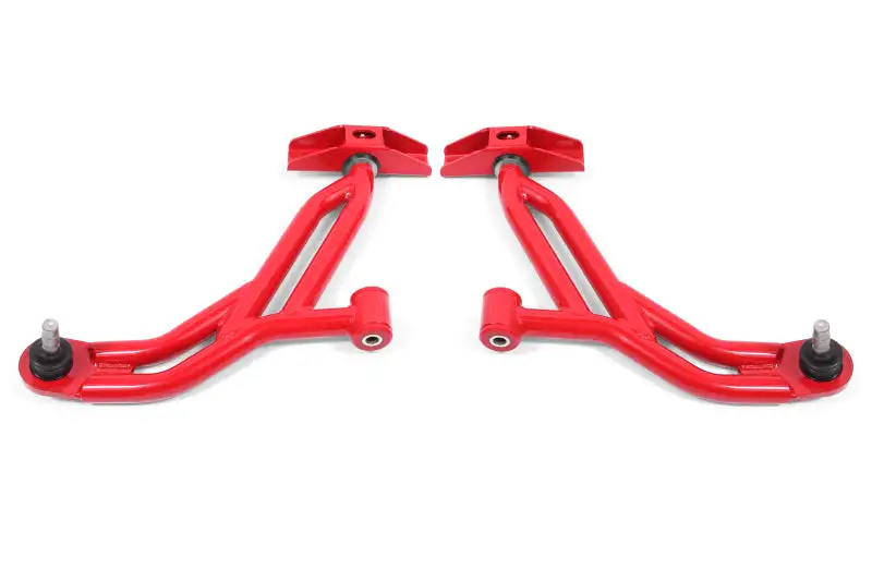 BMR Suspension 05-14 Ford Mustang Lower A-Arms - Red - Non-Adjustable