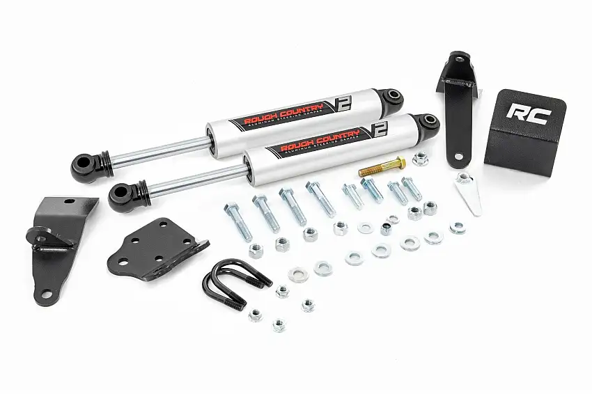 Fits Ram 2500 4WD (2010-2013) V2 Steering Stabilizer; Dual; 2-8" Lift; 8749570