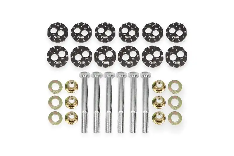 BMR 97-04 Chevrolet Corvette C5 Front & Rear Lower Control Arms Camber Bolt Kit - Black Anodized