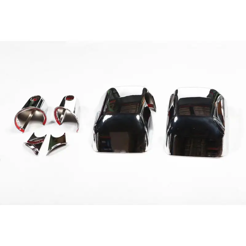 Rugged Ridge 4-Pc Mirror/Arm Cover Kit Chrome Jeep Wrangler JK