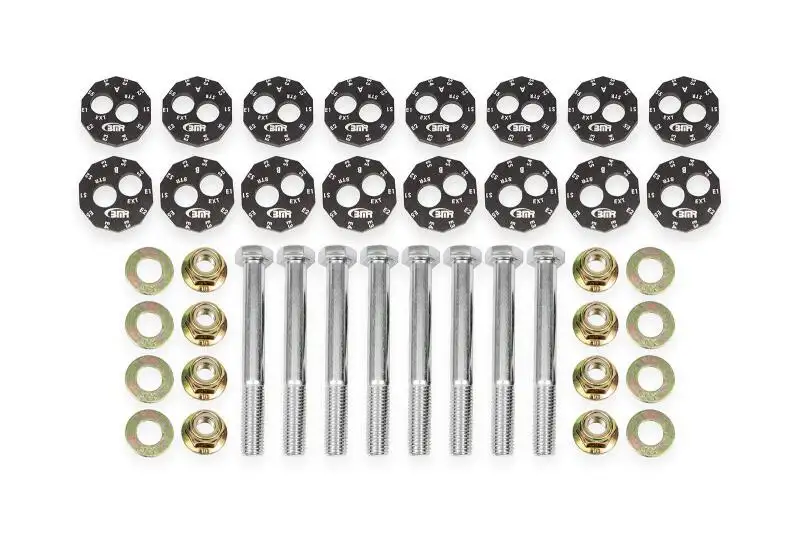 BMR 14-19 Chevrolet Corvette C7 Front & Rear Lower Control Arms Camber Bolt Kit - Black Anodized