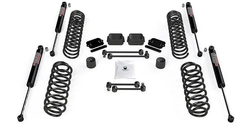 TeraFlex 2018-2025 Jeep Wrangler JL 2 Door 2.5" Coil Spring Base Lift Kit & 9550 VSS Twin-Tube Shocks