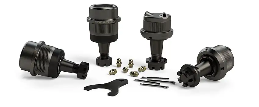 TeraFlex 2007-2017 Jeep Wrangler JK Dana 30/44 HD Ball Joint Kit With Knurl – Upper & Lower – Set of 4