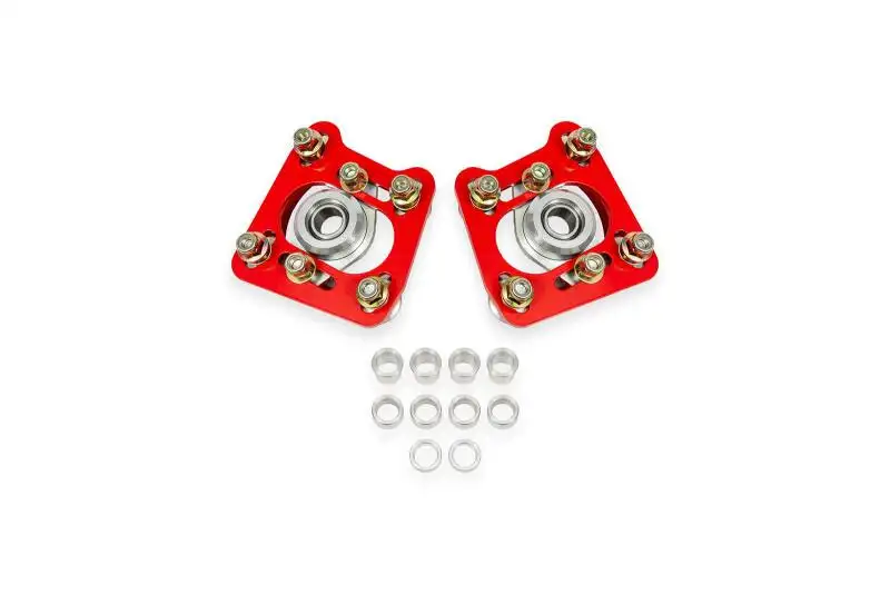 BMR 94-04 Ford Mustang Steel Caster Camber Plates - Red